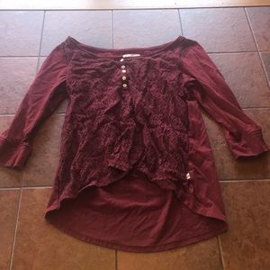 Maroon lace shirt